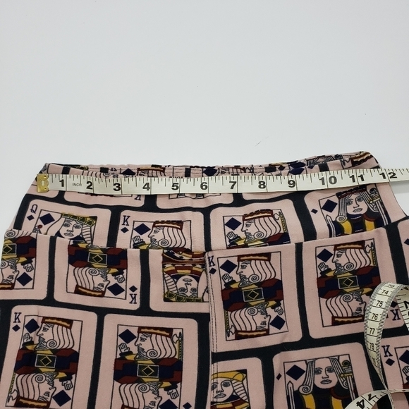 lularoe One Size women pink leggings playing cards poly spandex blend very soft - Picture 8 of 10